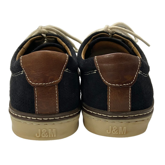 J&M Johnston & Murphy Suede and Leather Navy Oxfords Sz 9M - Picture 4 of 10